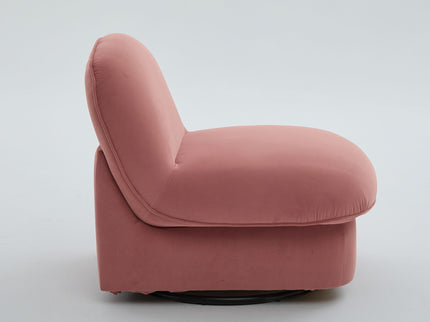 Pumpkin Shaped Swivel Accent Chair, 360 Degree Rotation For Living Room