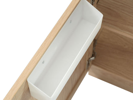 Bathroom Vanity With Reversible Resin Sink, Cabinet & Zinc Alloy Handles - Wood