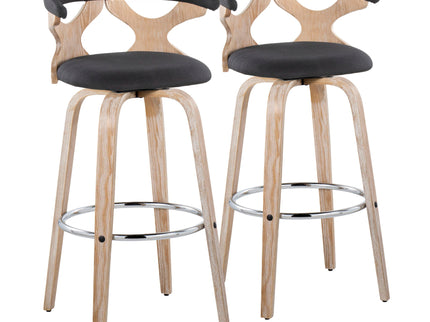 Gardenia - Contemporary Fixed Height Barstool With Swivel With Round Footrest (Set of 2)