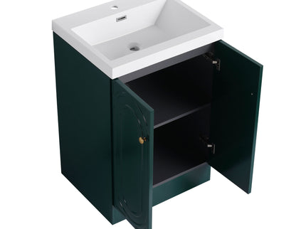 Contemporary Freestanding Bathroom Vanity With Resin Sink & Soft-Close Cabinet Doors