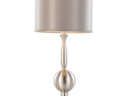 Joan - Contemporary Table Lamp (Set of 2) - Nickel / Gray Satin