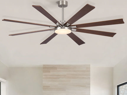 Large Ceiling Fan With Dimmable LED Light 8 Blades Remote Control, Reversible DC Motor