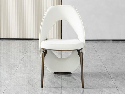 Dining Chair With Open Back Design Upholstery - Ancient White