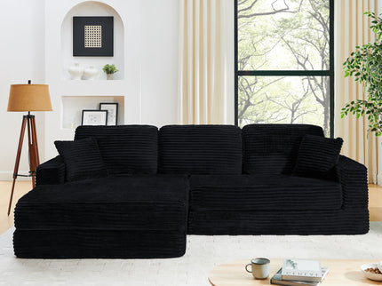 Modern Minimalist L Shape Modular Sectional Sofa, Couch