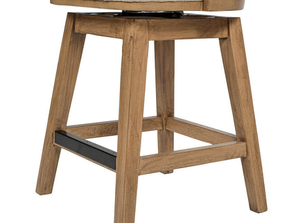 Bahama - Cane High Back Swivel Counter Stool With Recessed Arms Textured Weave - Taupe Beige