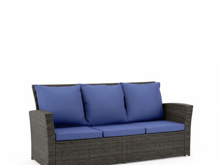 All-Weather Wicker 3 Seat Patio Sofa With Thick Cushions