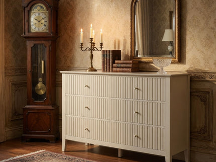 Modern 6 Drawer Fluted Dresser
