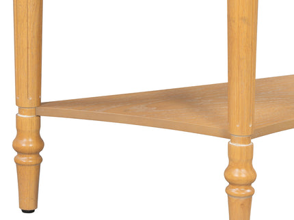 Half Moon Console Table With Drawer & Shelf