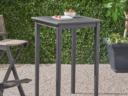 Outdoor Minimalist Acacia Wood Square Bar Table