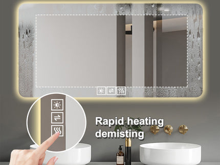 LED Bathroom Mirror With 3 Color Dimmable Backlight