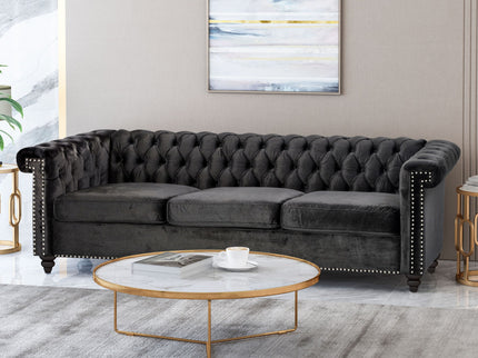 Chesterfield Style 3 Seater Sofa With Deep Button Tufting