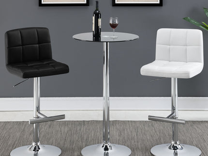 Lenny - Upholstered Adjustable Bar Stool (Set of 2) - White