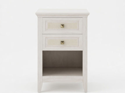 Nightstand With 2 Drawers Bedside Table