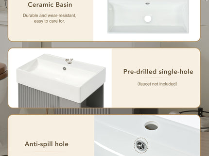 Modern Floating Bathroom Vanity With Ceramic Basin Perfect For Small Bathrooms