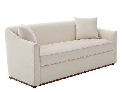 3 Seater Sofa With Wrap Around Armrests And Throw Pillows