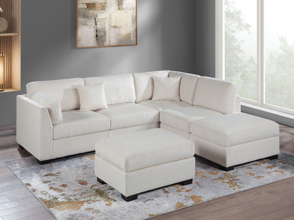 Sectional Sofa Set With Reversible Left / Right Chaise And Matching Cocktail Ottoman