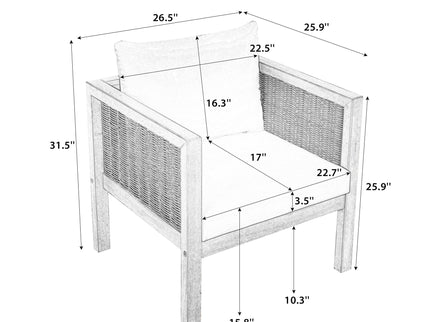 Patio Set Outdoor With Coffee Table And Cushions