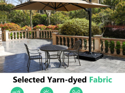 Round Cantilever Patio Umbrella With 360 Rotation & Infinite Tilt Adjustment