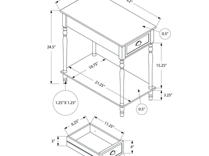 Accent Side Table, 2 Tier, Storage Drawer, Stylish Traditional Design