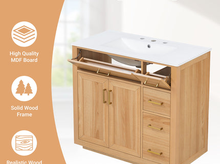 Bathroom Vanity & Sink, Soft Close Doors & Drawers - Wood