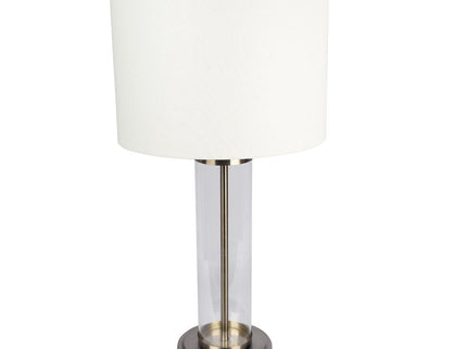 Luna - Table Lamp With On / Off Switch Clear Body Base - Clear / Silver / White