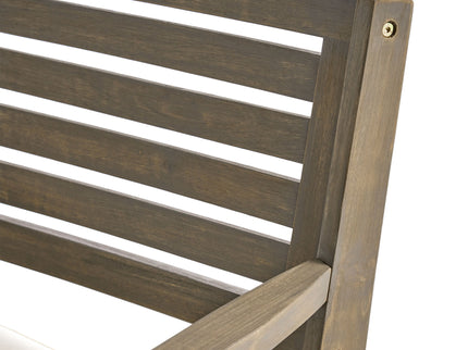 Helen - Outdoor Acacia Wood Dining Chair (Set of 2) - Gray / Creme
