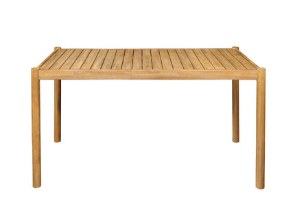 Outdoor Dining Set 1 Table 4 Chairs (Set of 5) - Teak / Beige