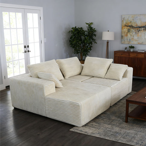 Corner Combination Sofa Sectional Couch With Soft Fabric
