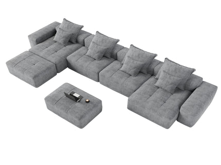 Modern Oversized Diy Combination Modular Sectional Sofa With Pillows
