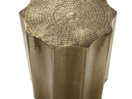 Drum Accent Side Table, Stylish Scalloped Design