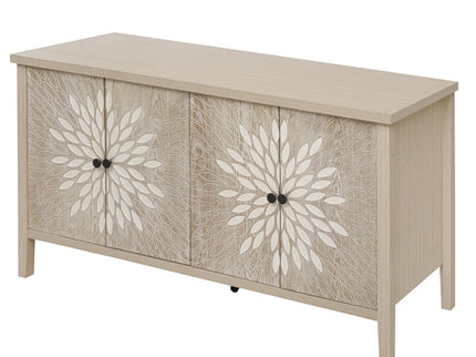 Modern Storage Cabinet With 4 Doors & Adjustable Shelves