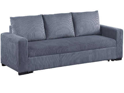 Convertible Sleeper Sofa With Pull Out Bed, Upholstery, Square Arms - Dark Gray
