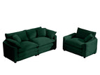 Dark Green / 2 Pc. 2 Seater Sofa, Chair