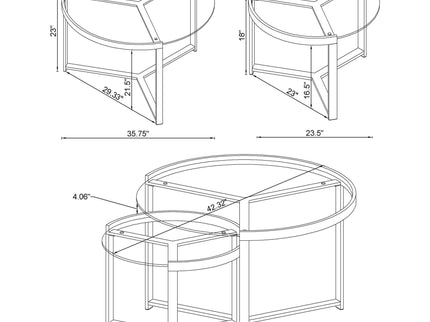 Kaylie - 2 Piece Nesting Coffee Table Set