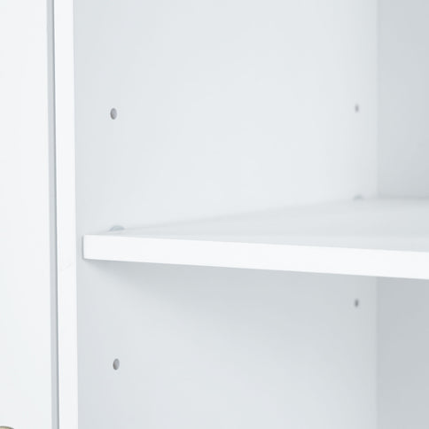 Freestanding Tall Storage Cabinet With 2 Tilt Out Hampers