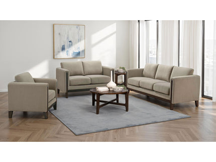 Fisher - Upholstered Panel Arm Accent Chair - Taupe