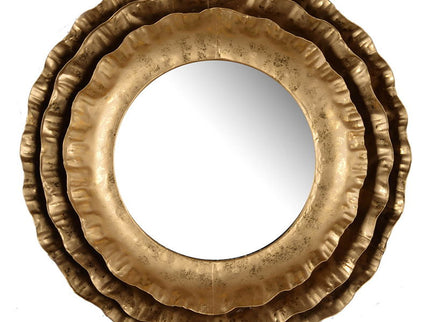 Round Wall Mirror With Metal Frame, Mid Century Modern Accent Mirror For Living Room - Gold