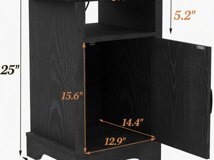 Farmhouse Nightstand, Charging Station & Storage
