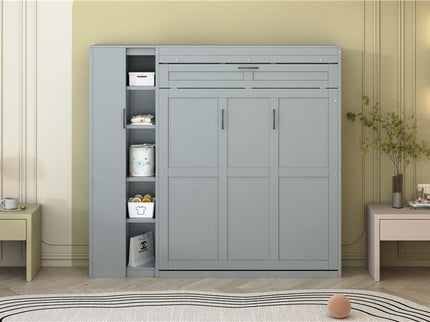 Murphy Wall Bed With Shelves, Wardrobe And LED Lights