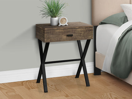 Accent Side X Table, Storage Drawer, Contemporary & Modern