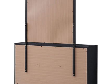 Jeremiah - 6 Drawer Dresser With Mirror - Black