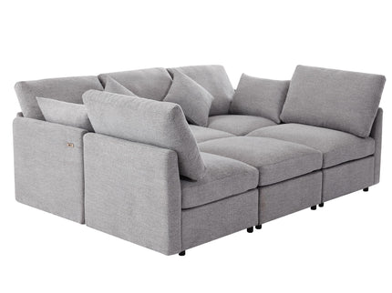 Sectional Sofa Modular U-Shaped With Ottoman & USB Ports