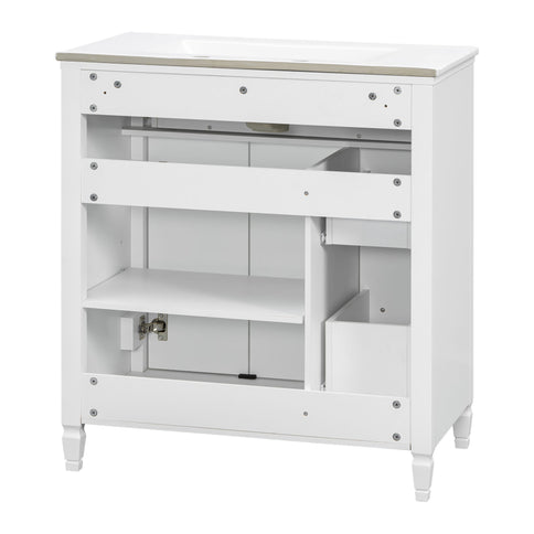 Freestanding Bathroom Vanity With Sink, Soft Close Door, Tip Out Drawer