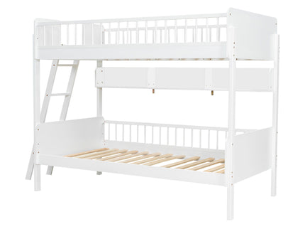 Bunk Bed With 3 Storage Shelves, Adjustable Ladder Left Or Right