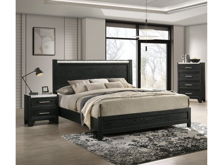 2 Drawers Nightstand - Black / White