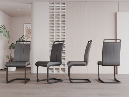 Modern Dining Chairs With High Back Upholstered Design Metal Legs