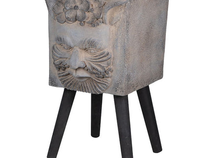 Greek God Statue Planter With Legs - Gray