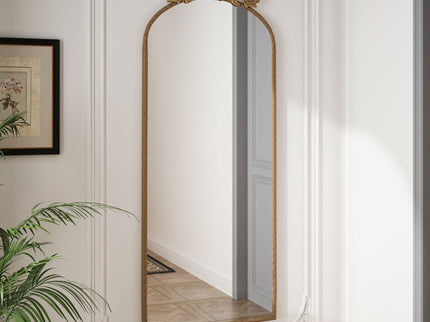 Vintage Arched Full Body Mirror, Wall Mounted For Living Room
