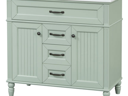 Bathroom Vanity With Sink, Flip-Out Top Drawer, Soft Close Doors, 2 Storage Drawers