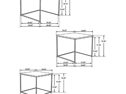 3 Piece Nesting Design Table Set - Brown